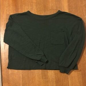 Aerie Forest Green Lightweight Pullover Sweatshirt
